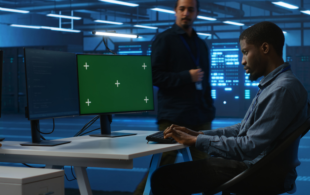 Cybersecurity expert performing incident response and recovery operations at Fort Pentesting Services.